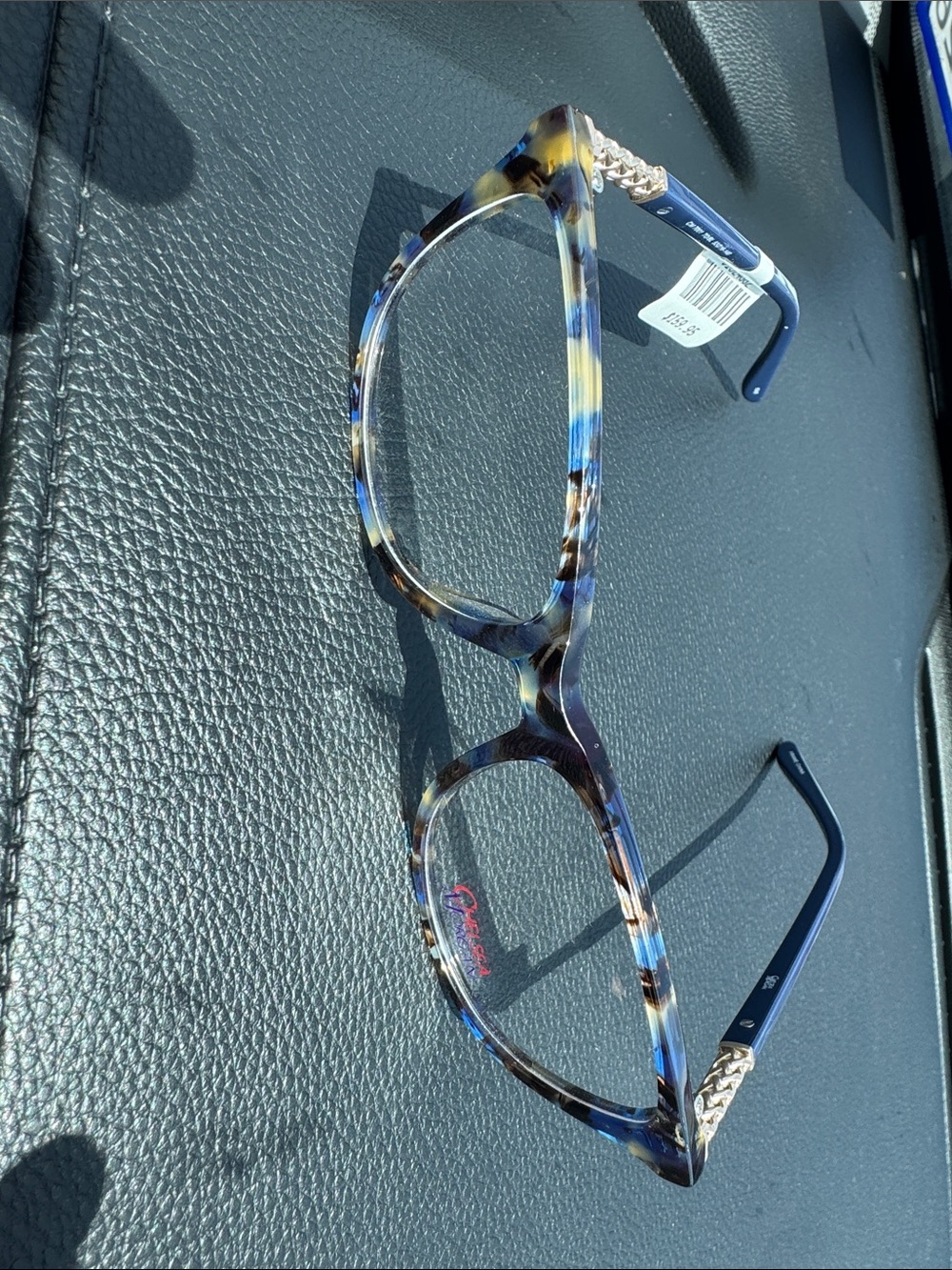 Chelsea Morgan frame Blue Tortie Pattern Round Glasses